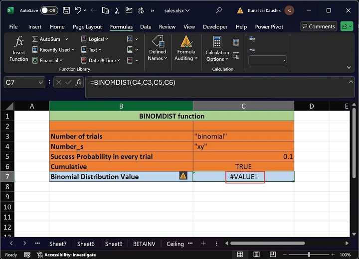 Excel BINOMDIST 函数 8