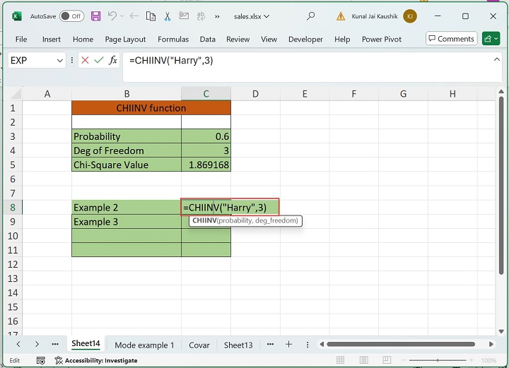 Excel CHIINV 函数 3