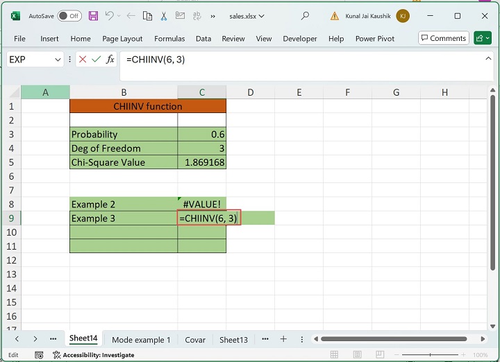 Excel CHIINV 函数 5
