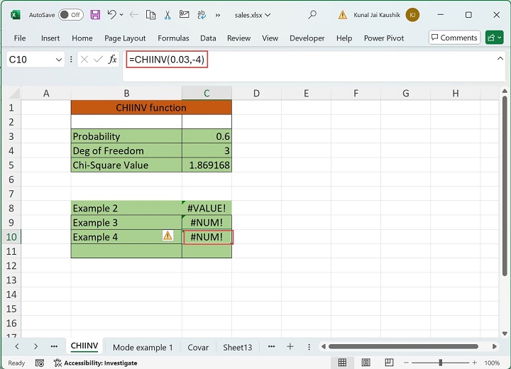 Excel CHIINV 函数 8