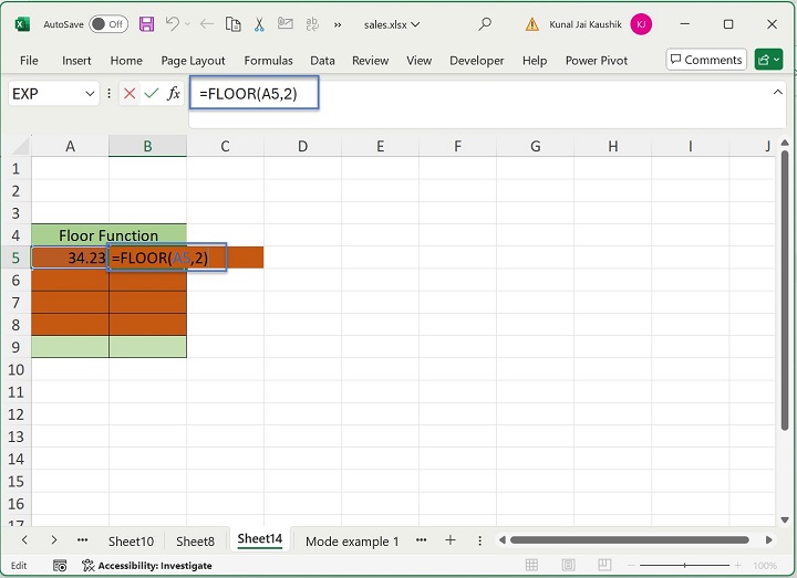 Excel Floor 函数 1
