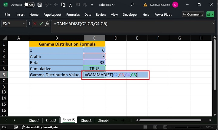 Excel GAMMADIST 函数 14