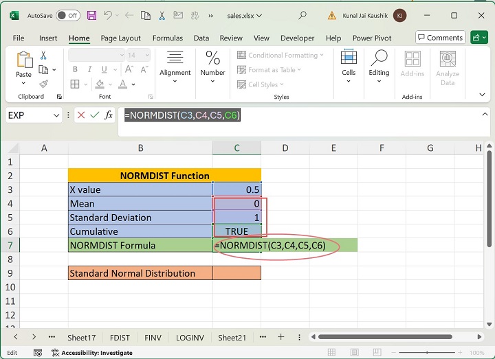 Excel NORMDIST 函数 5