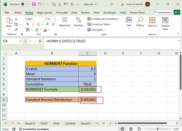 Excel NORMDIST 函数 8
