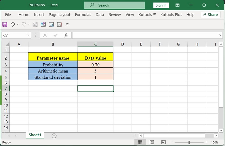 Excel NORMINV 函数 1