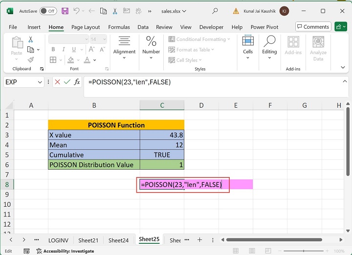 Excel POISSON 函数 6