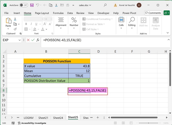 Excel POISSON 函数 8