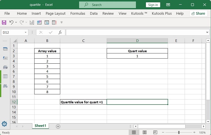 Excel QUARTILE 函数 1