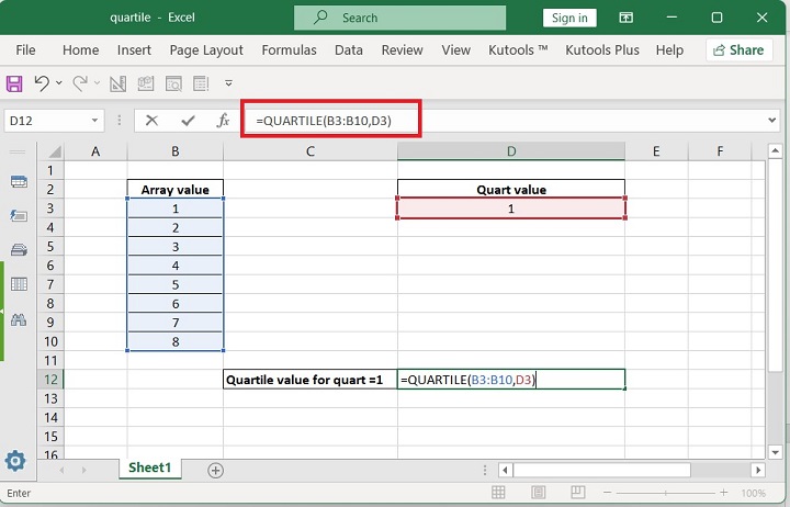Excel QUARTILE 函数 2