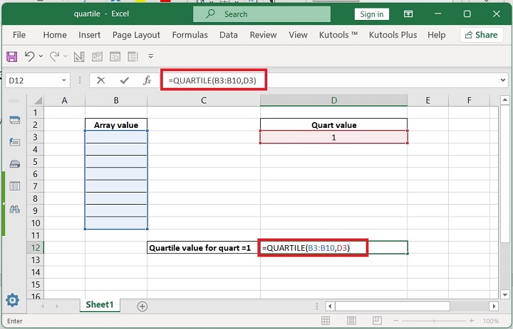 Excel QUARTILE 函数 5