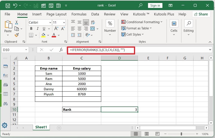 Excel RANK 函数 8