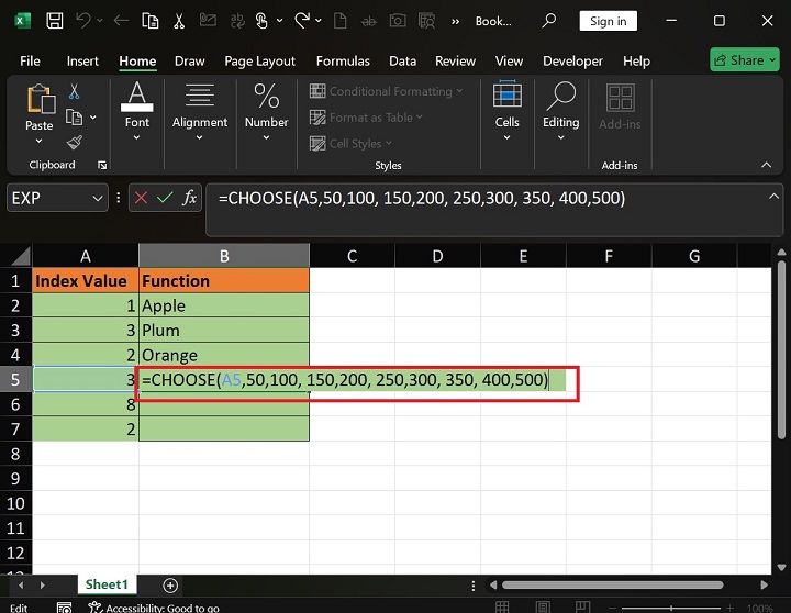 CHOOSE 函数在 Excel4 中的作用是什么