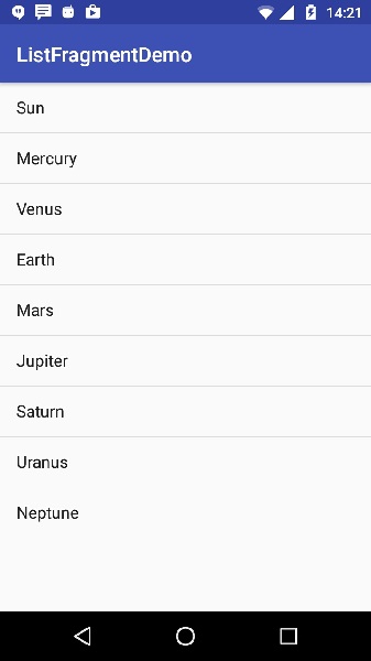 Android 列表片段