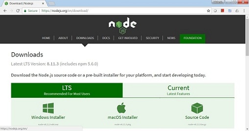 下载 NodeJs