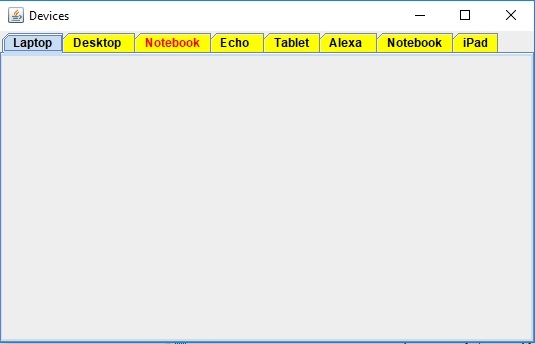 Java 程序用于设置 JTabbedPane 容器中单个选项卡文本的颜色 | w3schools 中文网