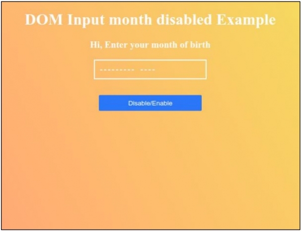 HTML DOM Input Month disabled 属性 | w3schools 中文网