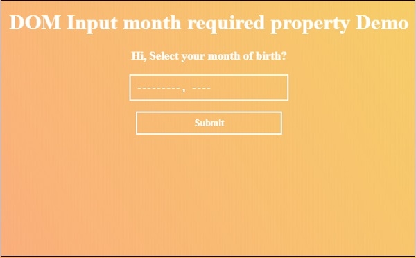 HTML DOM Input Month required 属性 | w3schools 中文网