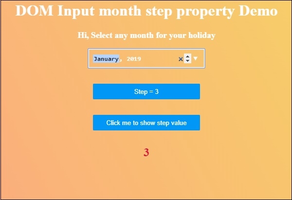 HTML DOM Input Month step 属性 | w3schools 中文网