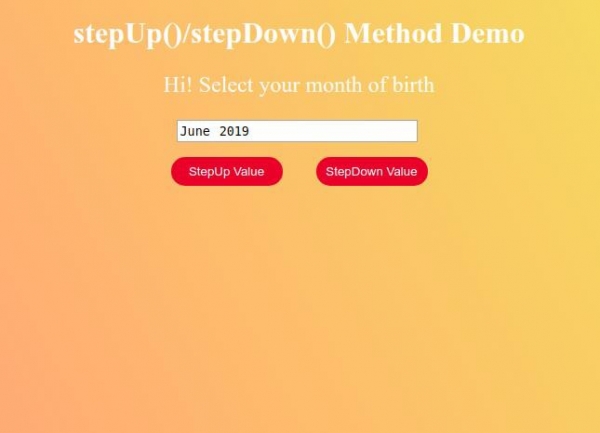 HTML DOM Input Month stepUp() 方法 | w3schools 中文网
