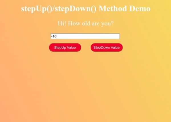 HTML DOM Input Number stepDown() 方法 | w3schools 中文网