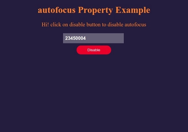HTML DOM Input Number autofocus 属性 | w3schools 教程