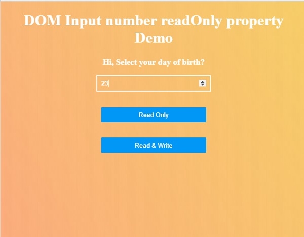HTML DOM Input Number readOnly 属性 | w3schools 中文网