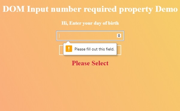 HTML DOM Input Number required 属性 | w3schools 中文网
