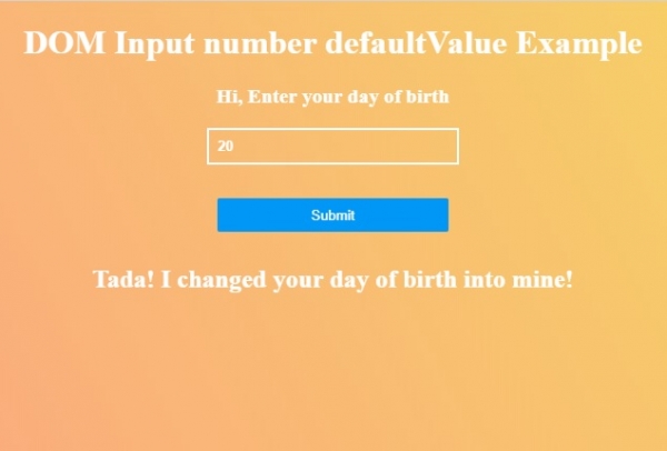 HTML DOM Input Number defaultValue 属性 | w3schools 中文网