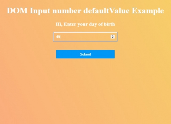HTML DOM Input Number defaultValue 属性 | w3schools 中文网