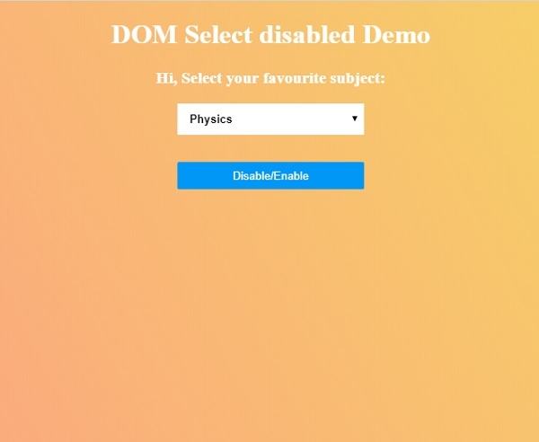 HTML DOM Select disabled 属性 | w3schools 中文网