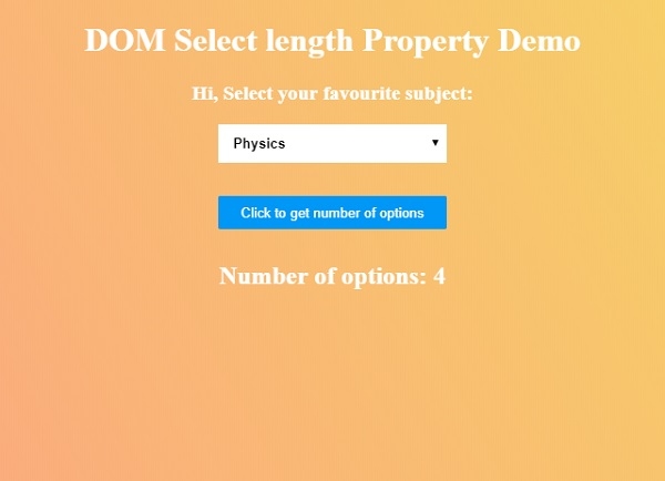 HTML DOM Select length 属性 | w3schools 中文网