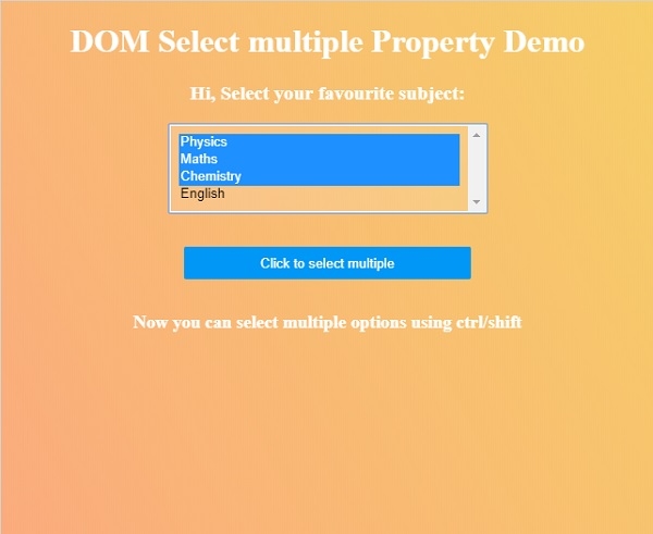 HTML DOM Select multiple 属性 | w3schools 中文网