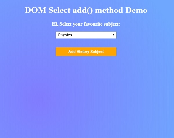 HTML DOM Select add() 方法 | w3schools 中文网