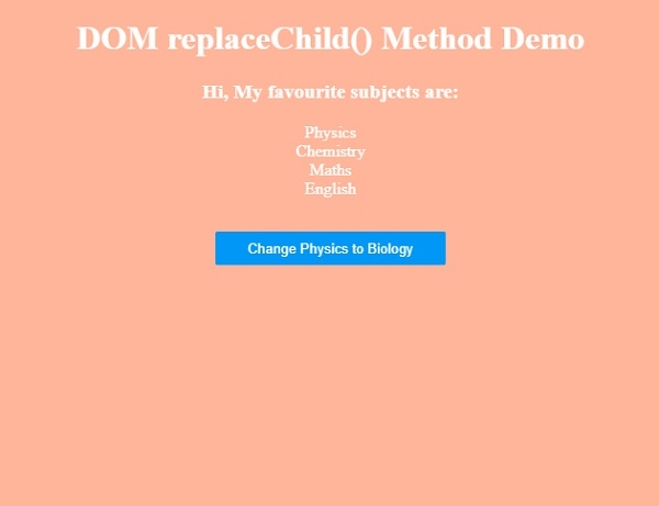 HTML DOM replaceChild() 方法 | w3schools 中文网