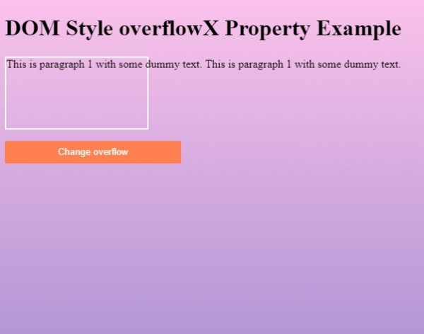 HTML DOM Style overflowX 属性 | w3schools 中文网
