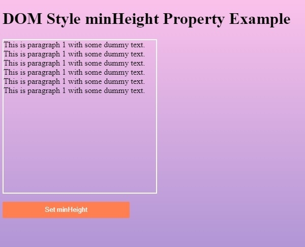 HTML DOM Style minHeight 属性 | w3schools 中文网