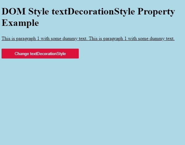 HTML DOM Style textDecorationStyle 属性 | w3schools 中文网