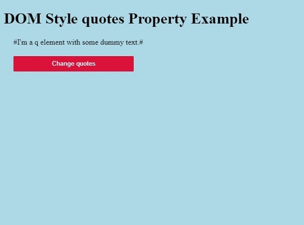 HTML DOM Style quotes 属性 | w3schools 中文网
