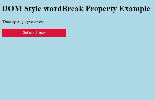 HTML DOM Style wordBreak 属性 | w3schools 中文网