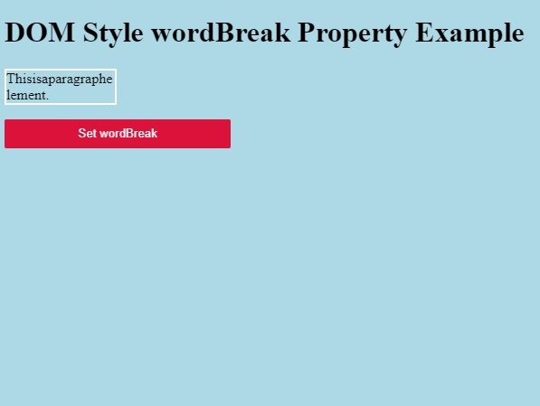 HTML DOM Style wordBreak 属性 | w3schools 中文网