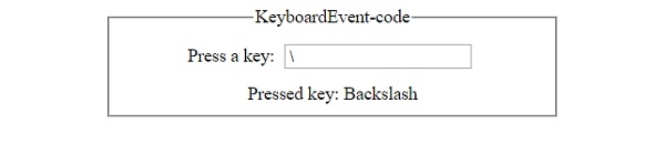 HTML DOM KeyboardEvent code 属性 | w3schools 中文网