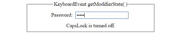HTML DOM KeyboardEvent getModifierState( ) 方法 | w3schools 中文网