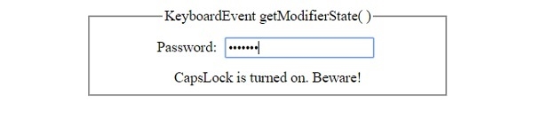 HTML DOM KeyboardEvent getModifierState( ) 方法 | w3schools 中文网