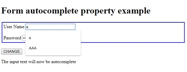 HTML DOM 表单 autocomplete 属性 | w3schools 中文网