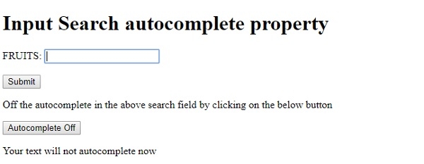 HTML DOM Input Search autocomplete 属性 | w3schools 中文网