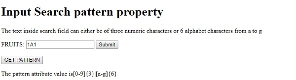 HTML DOM Input Search pattern 属性 | w3schools 中文网