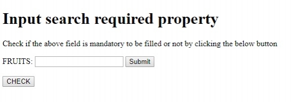 HTML DOM Input Search required 属性 | w3schools 中文网