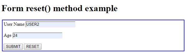 HTML DOM 表单 reset() 方法 | w3schools 中文网