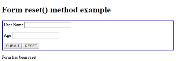 HTML DOM 表单 reset() 方法 | w3schools 中文网