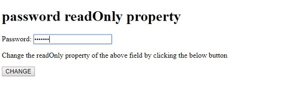 HTML DOM Input Password readOnly 属性 | w3schools 中文网